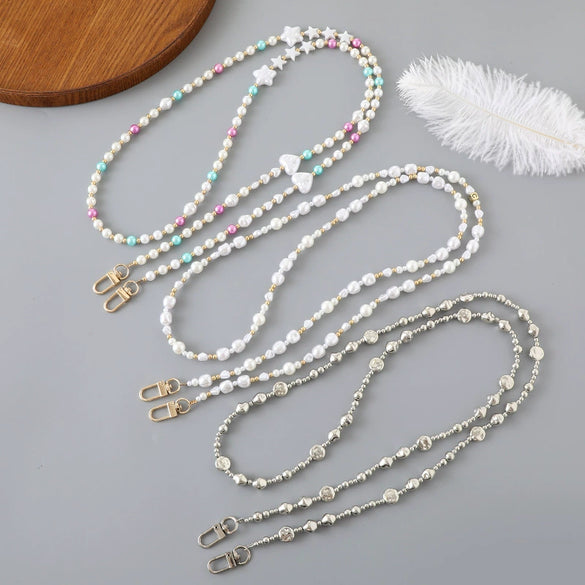 Wholesale Beaded Mobile Phone Lanyard And Bag Chain Hanging Ornaments Handmade Love Pearl Pattern For Women