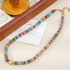Wholesale Beaded Necklace And Bracelet Geometric Natural Stone And Stainless Steel Handmade Electroplated Unisex