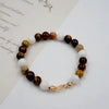 Wholesale Beaded Necklace And Bracelet Set Tiger Eye Stone Agate Artificial Crystal Handmade Ushaped Design