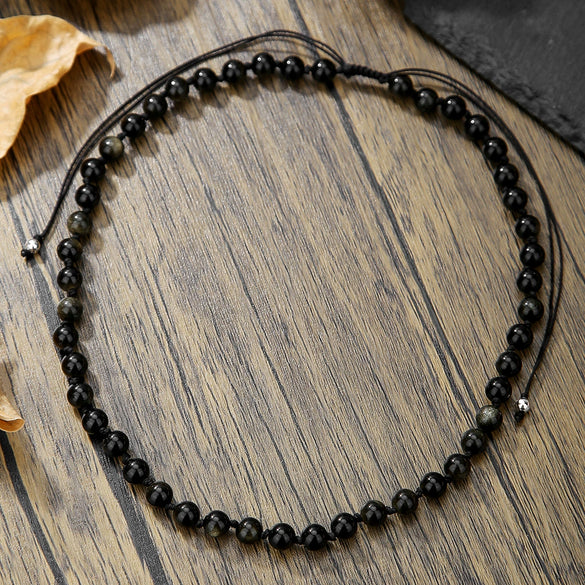 Wholesale Beaded Necklace Imperial Stone Abacus Beads Alloy Zircon Geometric Handmade Unisex O Word Chain