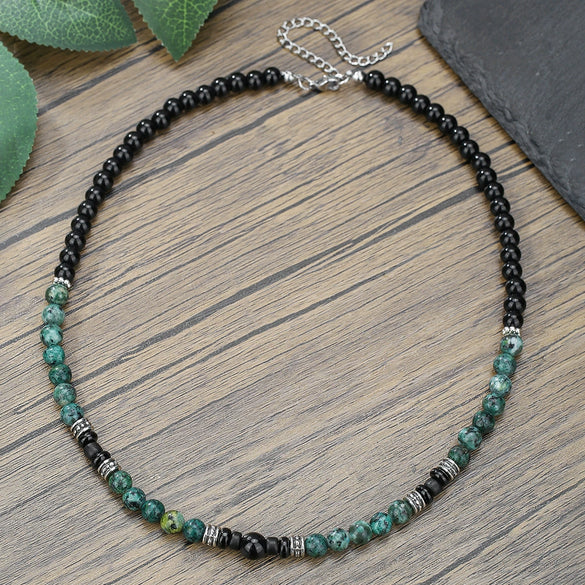 Wholesale Beaded Necklace Imperial Stone Abacus Beads Alloy Zircon Geometric Handmade Unisex O Word Chain