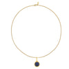 Wholesale Beaded Necklace Natural Stone Lapis Frisbee Shape Retro Handmade Women's