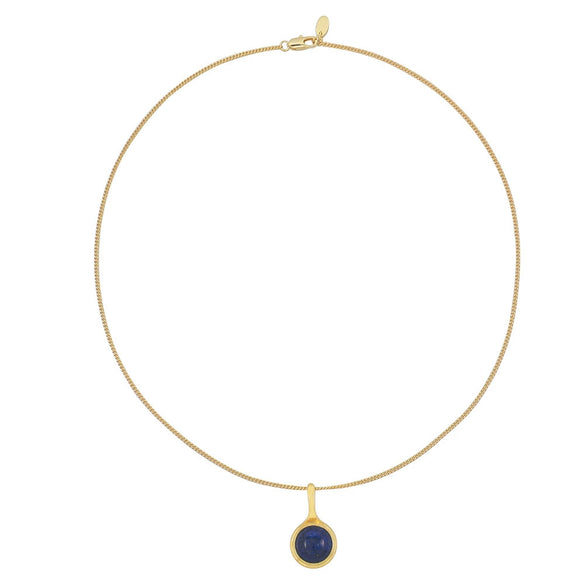 Wholesale Beaded Necklace Natural Stone Lapis Frisbee Shape Retro Handmade Women's