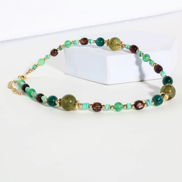 Wholesale Beaded Necklace Plastic Resin Geometric Design Women's Retro Allmatching