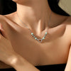 Wholesale Beaded Necklace 925 Sterling Silver Geometric Style Electroplated With Platinum And 18K Gold