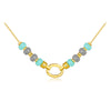 Wholesale Beaded Necklace 925 Sterling Silver Geometric Style Electroplated With Platinum And 18K Gold