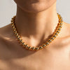 Wholesale Beaded Necklace Titanium Steel Electroplated 18K Gold Geometric Style For Women