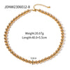 Wholesale Beaded Necklace Titanium Steel Electroplated 18K Gold Geometric Style For Women