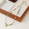 Wholesale Beaded Necklace With Elephant Pendant Czech Beads Lapis Lazuli Picture Stone Tiger's Eye Stone Natural Freshwater Pearls Copper Handmade Geometric Design For Women
