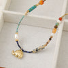 Wholesale Beaded Necklace With Elephant Pendant Czech Beads Lapis Lazuli Picture Stone Tiger's Eye Stone Natural Freshwater Pearls Copper Handmade Geometric Design For Women