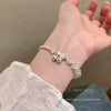 Wholesale Beaded Pearl Cat's Eye Bracelet For Women Copper Alloy With Flower Bow Star Pattern Electroplating