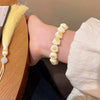 Wholesale Beaded Pearl Cat's Eye Bracelet For Women Copper Alloy With Flower Bow Star Pattern Electroplating