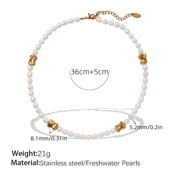 Wholesale Beaded Pearl 316L Stainless Steel Necklace And Bracelet Set For Women Sweet Style Electroplating Design