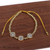 Wholesale Beaded Retro Religious Geometric Round Virgin Pearl Golden Snowflake Adjustable Bracelet Micropaved