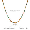 Wholesale Beaded Titanium Steel Necklace With Rhombus And Geometric Patterns Electroplated For Women