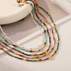 Wholesale Beaded Titanium Steel Necklace With Rhombus And Geometric Patterns Electroplated For Women