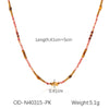 Wholesale Beaded Titanium Steel Necklace With Rhombus And Geometric Patterns Electroplated For Women