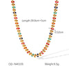 Wholesale Beaded Titanium Steel Necklace With Rhombus And Geometric Patterns Electroplated For Women