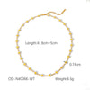 Wholesale Beaded Titanium Steel Necklace With Rhombus And Geometric Patterns Electroplated For Women