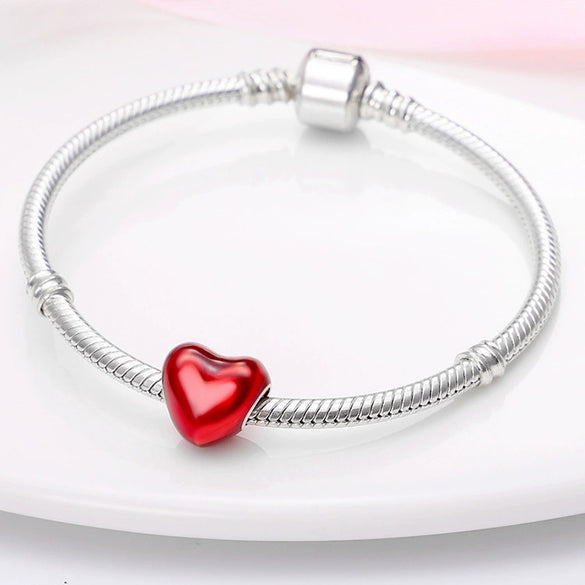 Wholesale Beads Charm Bracelet Silver Plated Dripping Oil Style