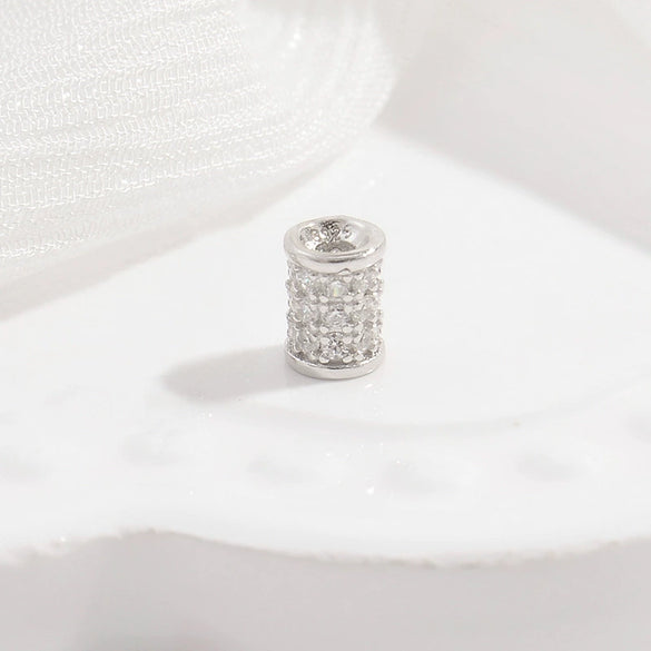 Wholesale Beads Sterling Silver Microinlaid Zircon Round Style