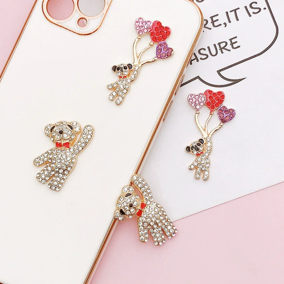 Wholesale Bear Accessories Diy Phone Case Accessories Balloon Bear Handmade Alloy Material Bag