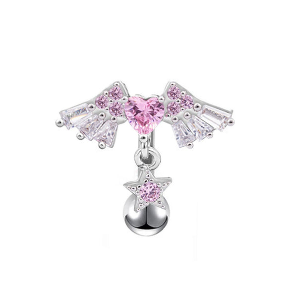 Wholesale Belly Button Ring Chain Jewelry Zinc Alloy Heart Shaped Puncture Jewelry Unisex