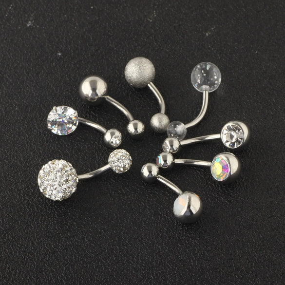 Wholesale Belly Button Ring Set Stainless Steel Flower Design Human Body Piercing Jewelry
