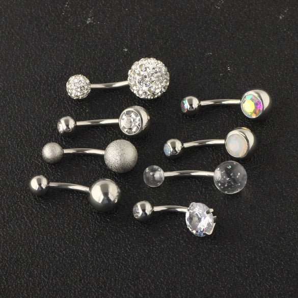 Wholesale Belly Button Ring Set Stainless Steel Flower Design Human Body Piercing Jewelry