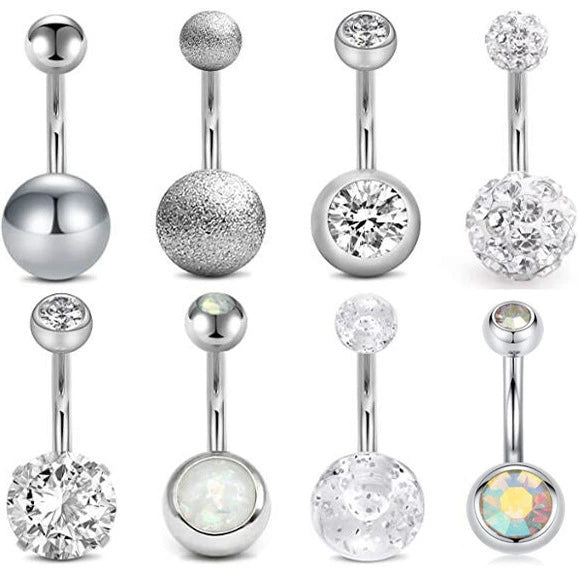 Wholesale Belly Button Ring Set Stainless Steel Flower Design Human Body Piercing Jewelry