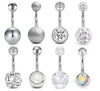 Wholesale Belly Button Ring Set Stainless Steel Flower Design Human Body Piercing Jewelry