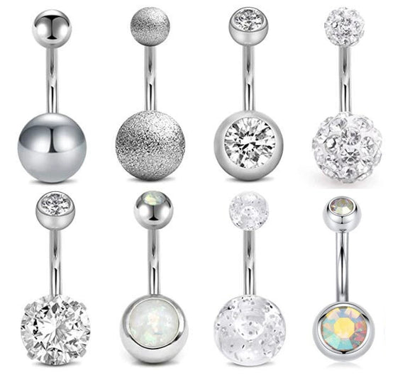 Wholesale Belly Button Ring Set Stainless Steel Flower Design Human Body Piercing Jewelry