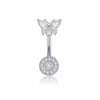 Wholesale Belly Button Ring Set Stainless Steel Inlaid Zircon Heart Shape For Women