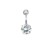 Wholesale Belly Button Ring Set Stainless Steel Inlaid Zircon Heart Shape For Women