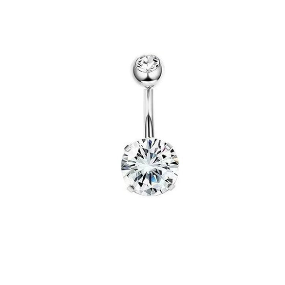 Wholesale Belly Button Ring Set Stainless Steel Inlaid Zircon Heart Shape For Women