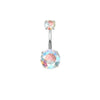 Wholesale Belly Button Ring Set Stainless Steel Inlaid Zircon Heart Shape For Women