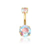 Wholesale Belly Button Ring Set Stainless Steel Inlaid Zircon Heart Shape For Women