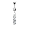 Wholesale Belly Button Ring Stainless Steel Crown Butterfly Pendant Electroplated Women's Body Piercing Jewelry