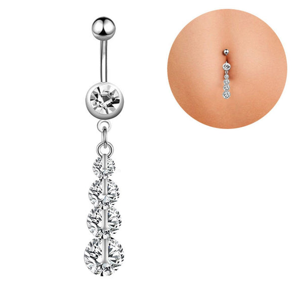Wholesale Belly Button Ring Stainless Steel Crown Butterfly Pendant Electroplated Women's Body Piercing Jewelry
