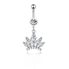 Wholesale Belly Button Ring Stainless Steel Crown Butterfly Pendant Electroplated Women's Body Piercing Jewelry