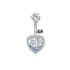 Wholesale Belly Button Ring Stainless Steel Heart Zircon Design