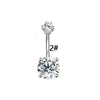 Wholesale Belly Button Ring Stainless Steel Heart Zircon Design