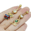 Wholesale Belly Button Ring Zinc Alloy Heart Shape Cute Owl And Sunflower Style