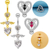 Wholesale Belly Button Ring Zinc Alloy Heart Shaped Puncture Jewelry