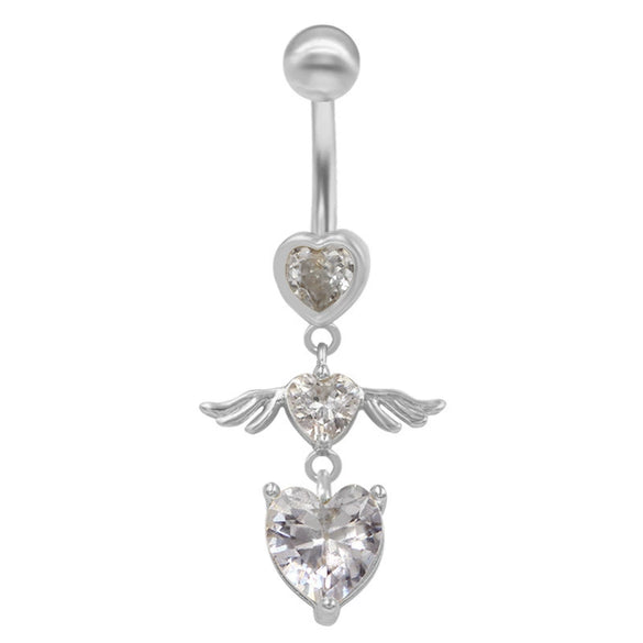 Wholesale Belly Button Ring Zinc Alloy Heart Shaped Puncture Jewelry