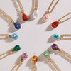 Wholesale Birthstone Necklace Copper Crystal Geometric Style Set With Diamonds