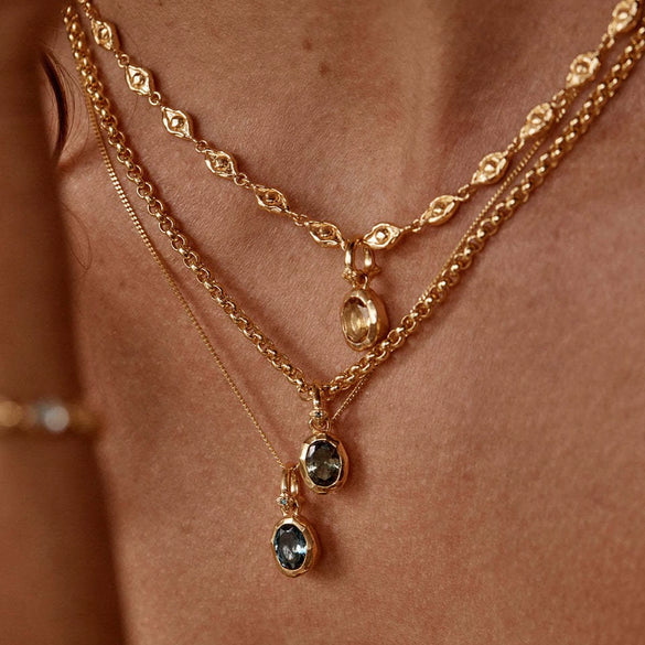 Wholesale Birthstone Necklace Copper Titanium Steel Geometric Electroplated For Ladies