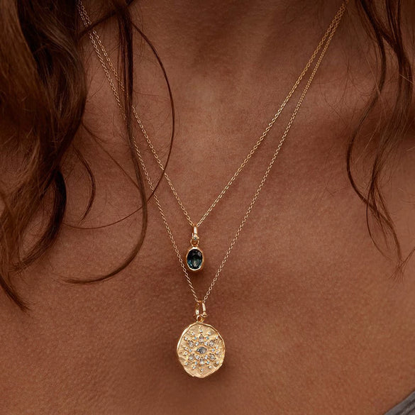 Wholesale Birthstone Necklace Copper Titanium Steel Geometric Electroplated