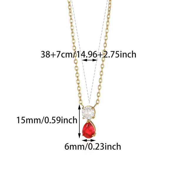 Wholesale Birthstone Pendant Clavicle Chain Stainless Steel Gold Electroplated With Letters Numbers Text Pattern