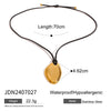 Wholesale Black Rope Titanium Steel And Stainless Steel Jewelry Necklace With Geometric Design And Electroplating For Women